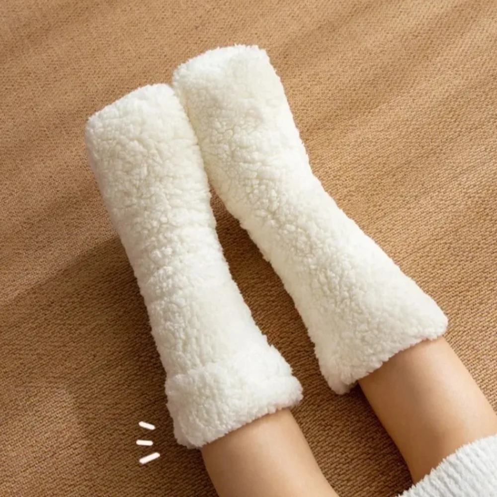 

Cute Plush Thick Thermal Socks Anti Slip Fluffy Thickened Floor Socks Fleece Fur Sleeping Slipper Socks Winter