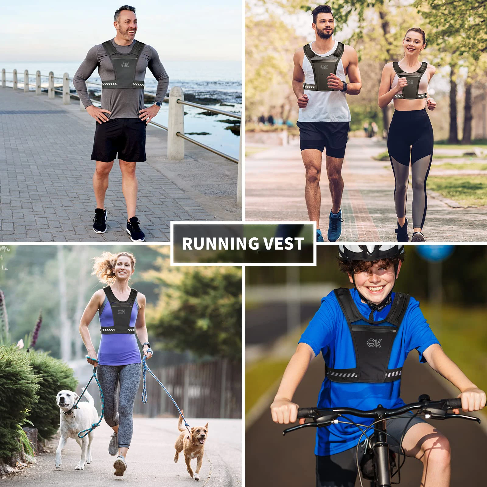 Running Vest Bag Chest Phone Holder Bag Adjustable Reflective Training Workout Gear Running Mini Backpack Vest