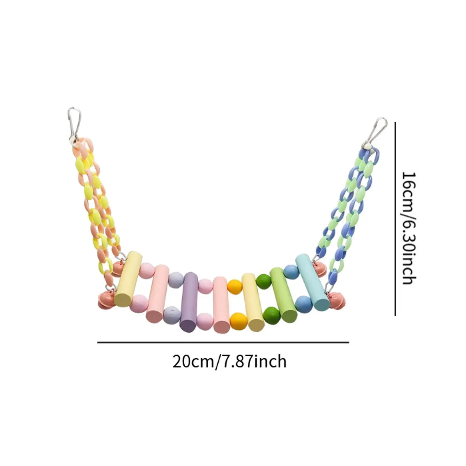 Giocattolo colorato per altalena per uccelli da arrampicata per uccelli per installare gabbia leggera multicolore per animali domestici