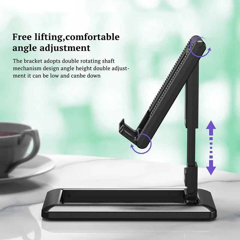 Foldable Desktop Phone Holder Stand Mobile Phone Support Adjustable Angle Height Cell Phone Stand Universal for All Smart Phones