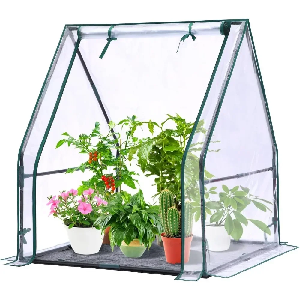 

Mini Greenhouse for Indoor Outdoor,Tabletop Portable Green House with Waterproof Pad for Small Plants Nursery Germination