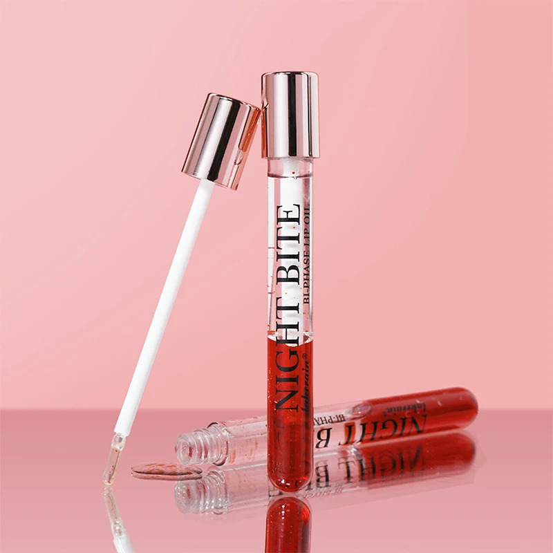 زيت تكثيف الشفاه الفعال زيت الشفاه الممتلئ على الفور يزيد من مرونة الشفاه، ملمع ترطيب يدوم طويلاً، يغذي العناية بالشفاه