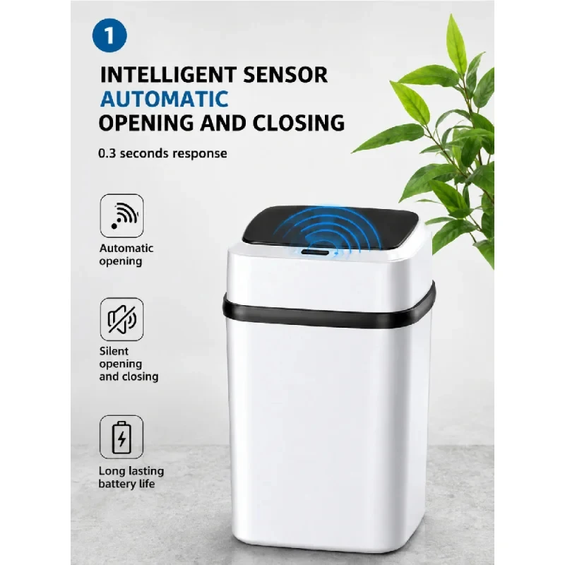13L Waterproof Trash Can Waste Bin for Kitchen Bathroom Living Room-Durable Home Garbage Bin Kitchen Trash Can Bathroom Bin