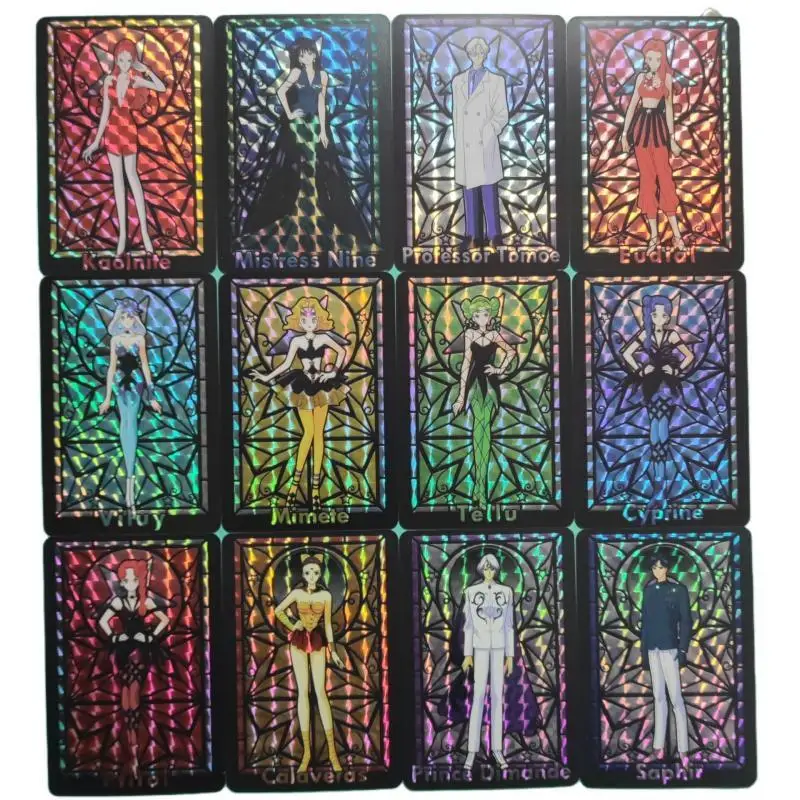 24Pcs/set Sailor Moon Church Style The Fourth Series Mercury Jupiter Venus Gauze Flash Anime Game Characters Collection Card