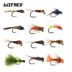 Wifreo-Leurre avec tĂȘte en perles de tungstĂšne, appĂąt ĂlidĂ©al pour la pĂȘche Ă la mouche, Ă la truite, au panfish ou Ă l'gris, 6 piĂšces
