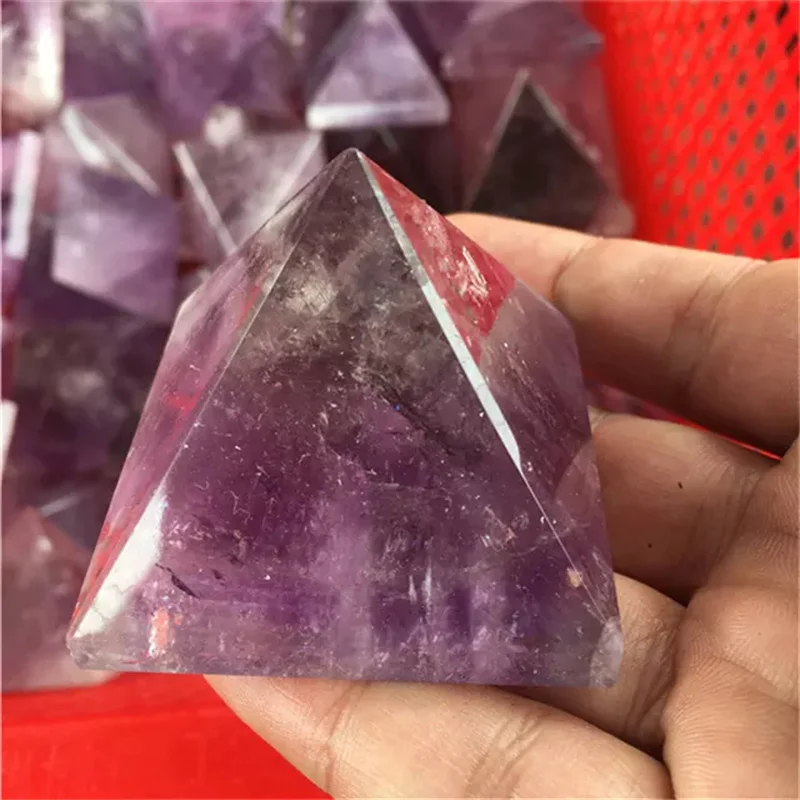 

Natural gemstone crystal stone crafts purple amethyst quartz Pyramid for home decor