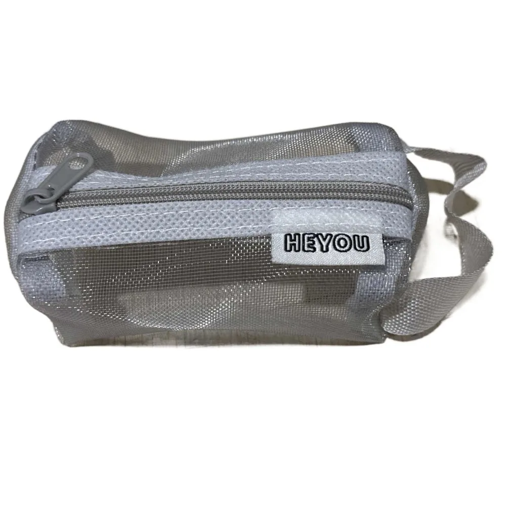 Portable Transparent Mesh Storage Bag Nylon Zipper Pouch Small Coin Purse Card Bag Lipstick Bag Transparent Cosmetic Bag Student