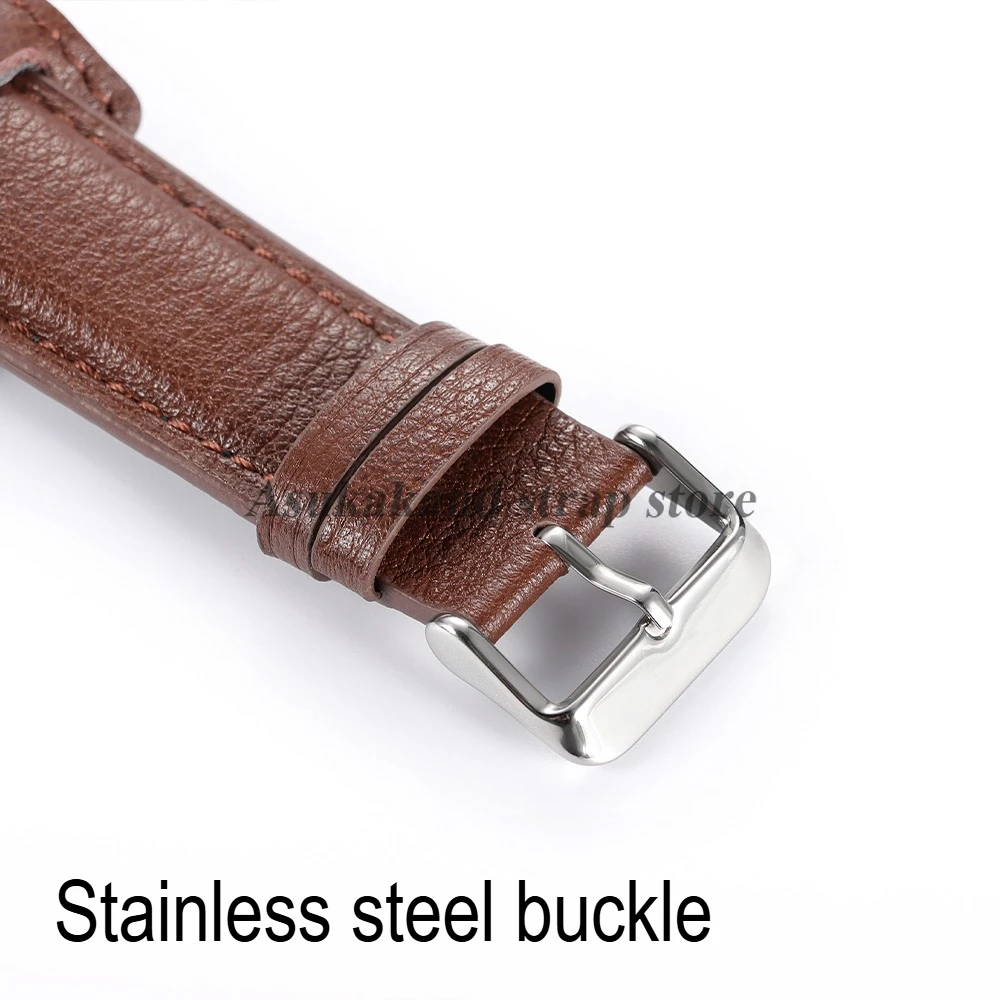 18 มม.20 มม.22 มม.สีดําสีน้ําตาลกาแฟของแท้ Cowhide สายนาฬิกา Retro Calfskin สายรัดข้อมือสําหรับ Seiko สําหรับ Omega นาฬิกาผู้ชายสร้อยข้อมือ