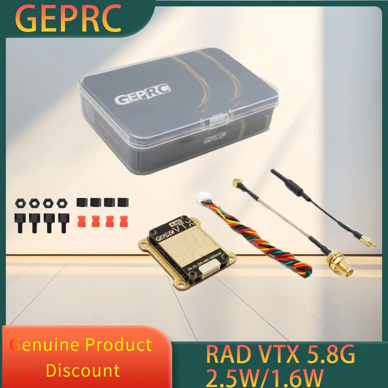 

GEPRC RAD VTX 5.8G 1.6W 2.5W 40CH PITMode 25mW 200mW 600mW 1600mW Adjustable Video Transmitter For Mark4 LR10 MOZ7 MARK5D Analog