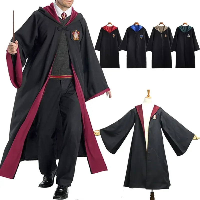 Harri Adult Size Cosplay Clothing Magic Cape Cloak Robe Potters S-XXL Anime Gryffindor Hermione College Costume Halloween Gift