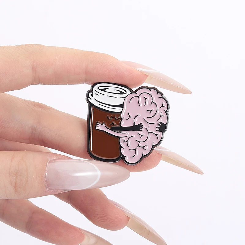 100% Pure Coffee Iv Bag For Medical Enamel Pins Coffee Filling Brain Inject Key To Survival Coffee Brooch Lapel Badge Jewelry - view 4