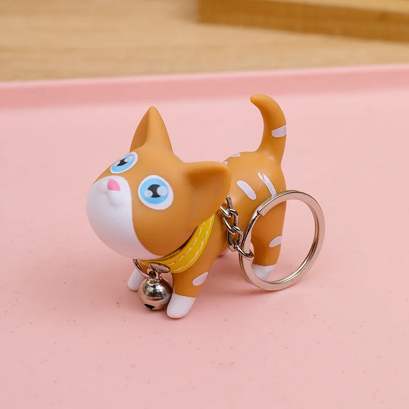New Women Fashion Cartoon Cute Small Cat Key Chain Bag Charm Accessories Hot Men Best Charm New Party gift Jewelry Wholesale