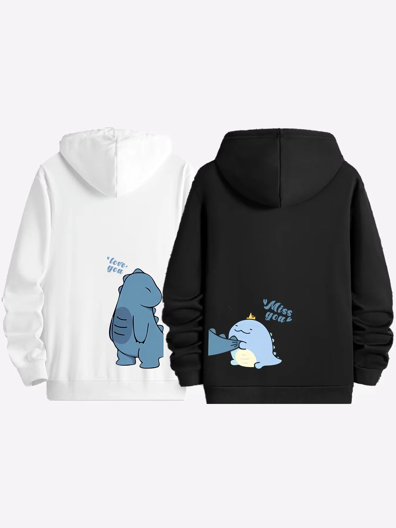 Love Print Men's and Women's Long Sleeve Fleece Hoodie Street Fashion Sports Leisure Autumn_Winter Outdoor Leisure Couple Gift - view 5