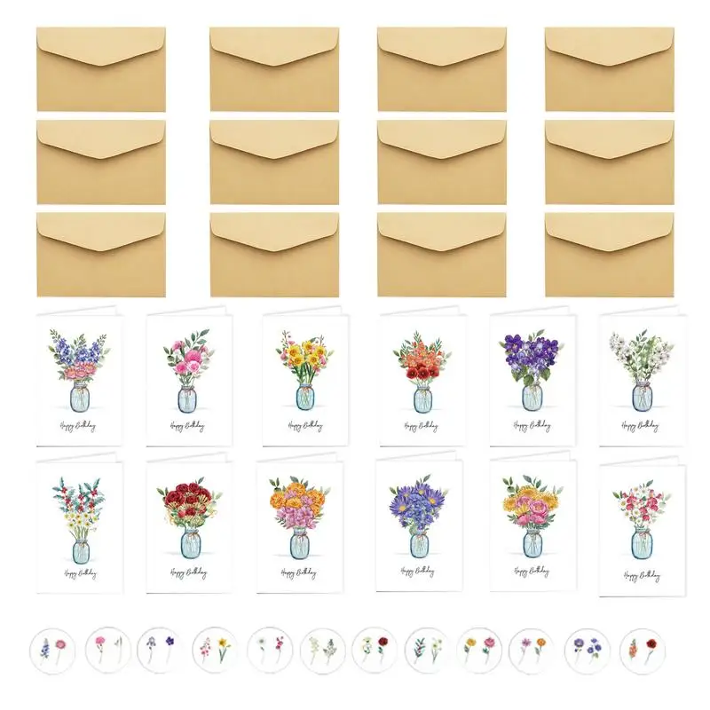 Floral Blessing Card Set Of 12 Flower Blank Greeting Cards Elegant Get Well Blank Cards Beautiful Blank Greeting Cards With