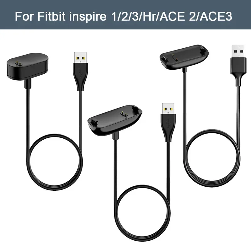 

100cm USB Charger For Fitbit inspire/inspire 2/inspire 3 Charging Cable Cord Clip
