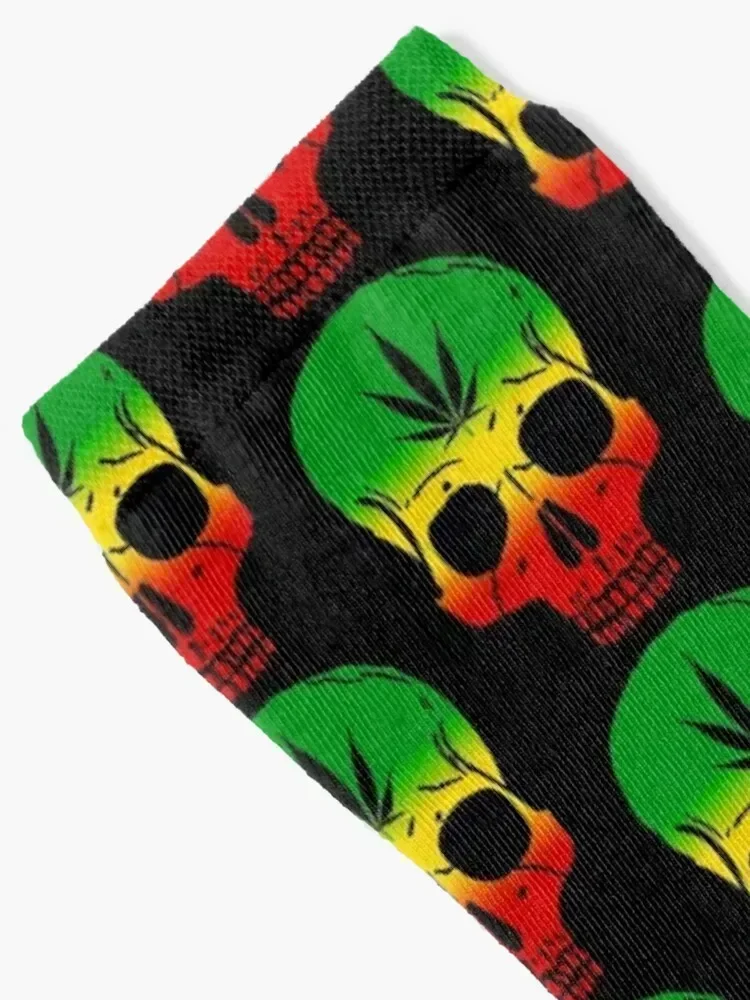 Rastafari Skull for Reggae Lover Socks cotton happy Soccer Run Men's Socks Luxury Women's