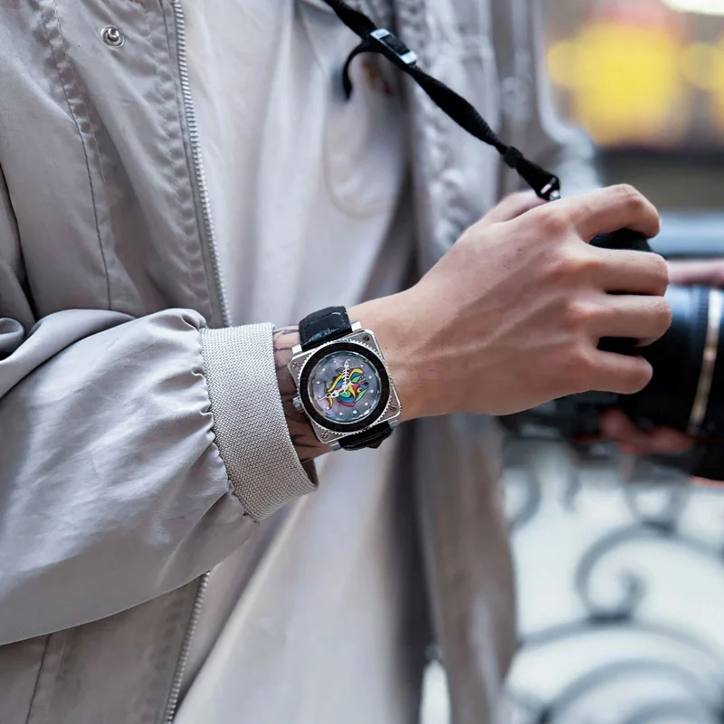 OKPLAY Men Automatic Watch 44mm Customized Modified Square Mechanical Wristwatch 20ATM Waterproof Luminous Sapphire Mirror NH35