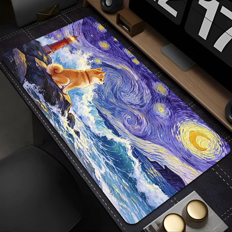 Cute Corgi Mouse Pad Non-Slip Gaming Accessories Cartoon Desk Mat Gamer Extended Keyboard Pad Computer Mousepad Anime Desk Decor