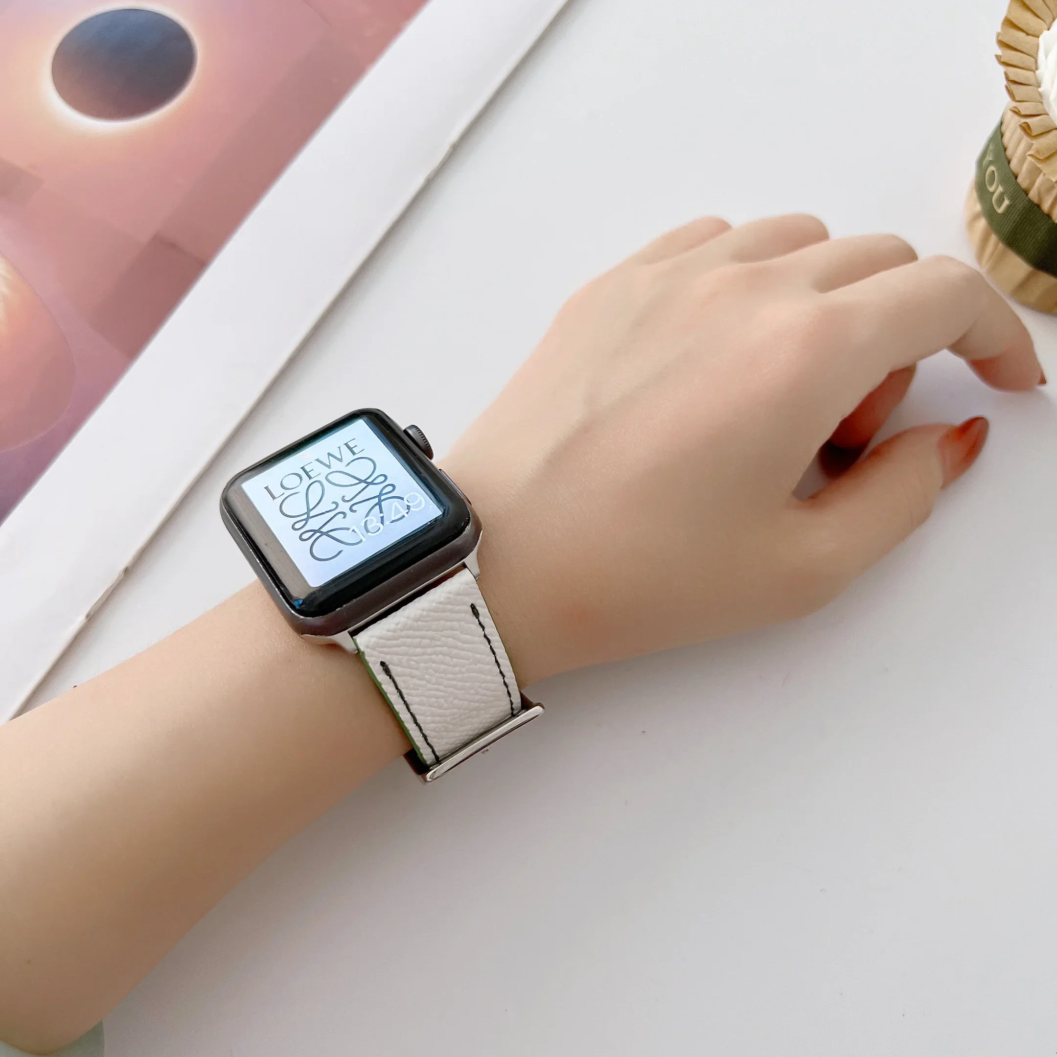 Premium Leather Strap For Apple Watch UItra Band 49mm 45mm 41mm 44mm 42mm 46mm Bracelet Wristband iWatch 10 9 8 7 6 5 4 SE Belt