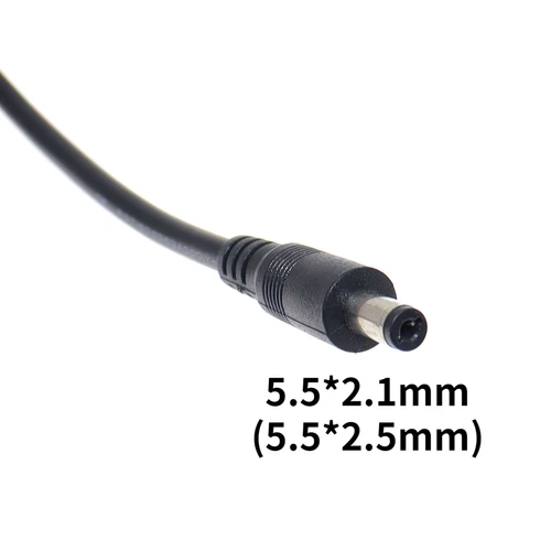 Imagen 2 del producto Cable de extensión de alimentación de CC macho a hembra, adaptador de Cable CCTV, conector extendido de cámara de seguridad, 18awg, 10A, 5,5x2,5mm/5,5x2,1mm