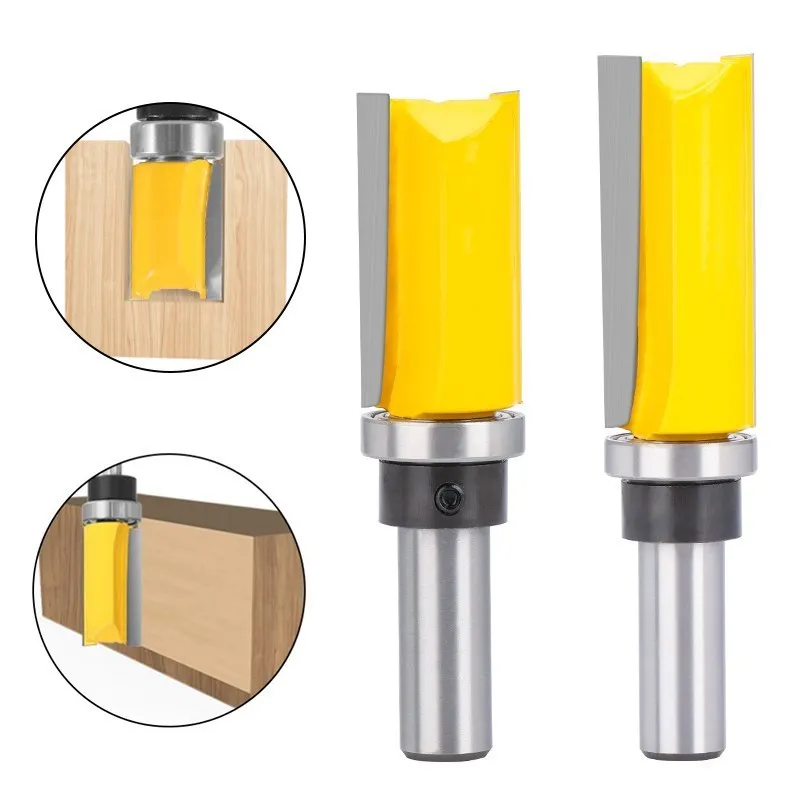 XCAN Milling Cutter 12mm Shank Template Trim Hinge Mortising Router Bit Straight End Mill Flush Trim Tenon Woodworking Tools