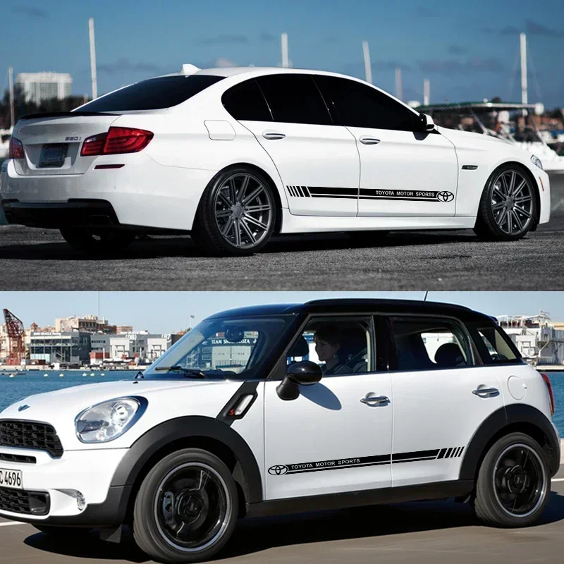 جديد سيارة الجانب شريط ملصق تويوتا رسالة ملصق الباب التصميم ملصق لتويوتا كامري كورولا Rav4 هايلكس ملصقات السيارات التصميم