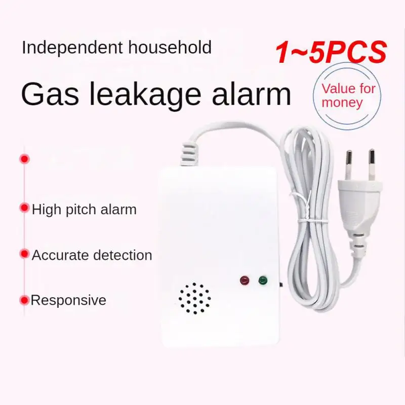 1~5PCS CORUI Combustible Gas Alarm Sensor Gas Leakage Detector EU Plug Standalone Natural/Liquefied Gas Leak Detector For Home