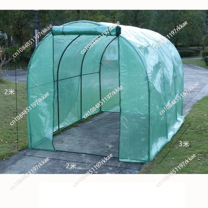 Tunnel Type Green Plant Greenhouse Greenhouse Protection Shed Gardening Rain Proof Greenhouse Garden Balcony 3X2X2m