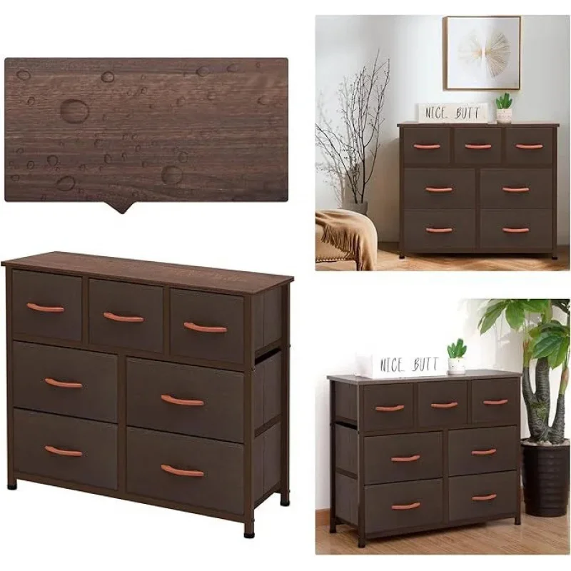 custom.Modern Multi-Layer TV Stand Wooden Top Metal Frame 2-Drawer Clothes Dresser MDF Rack Floor-Standing Storage Cabinet Bedro
