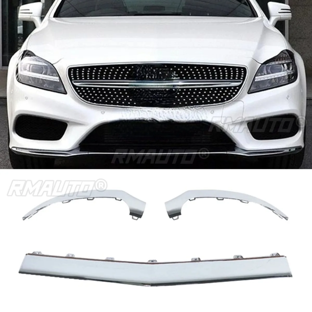 Car Front Bumper Spoiler Lip Diffuser Modification Part For Mercedes Benz CLS Class W218 2011-2014 Bumper Guard Protector Cover