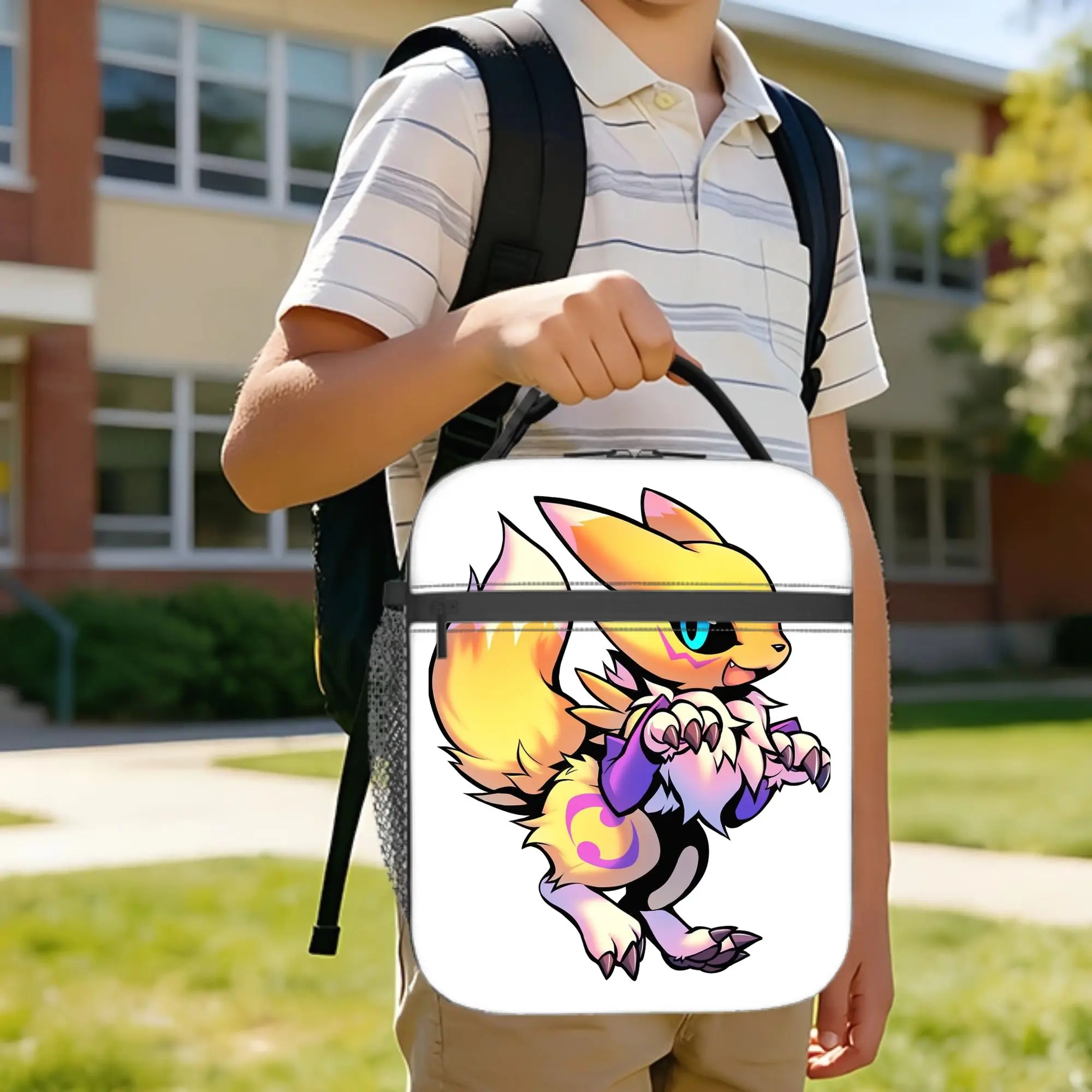 Renard Monster Insulated Lunch Bags Portable Digimon  Lunch Container Thermal Bag Tote Lunch Box College  Picnic Men Women