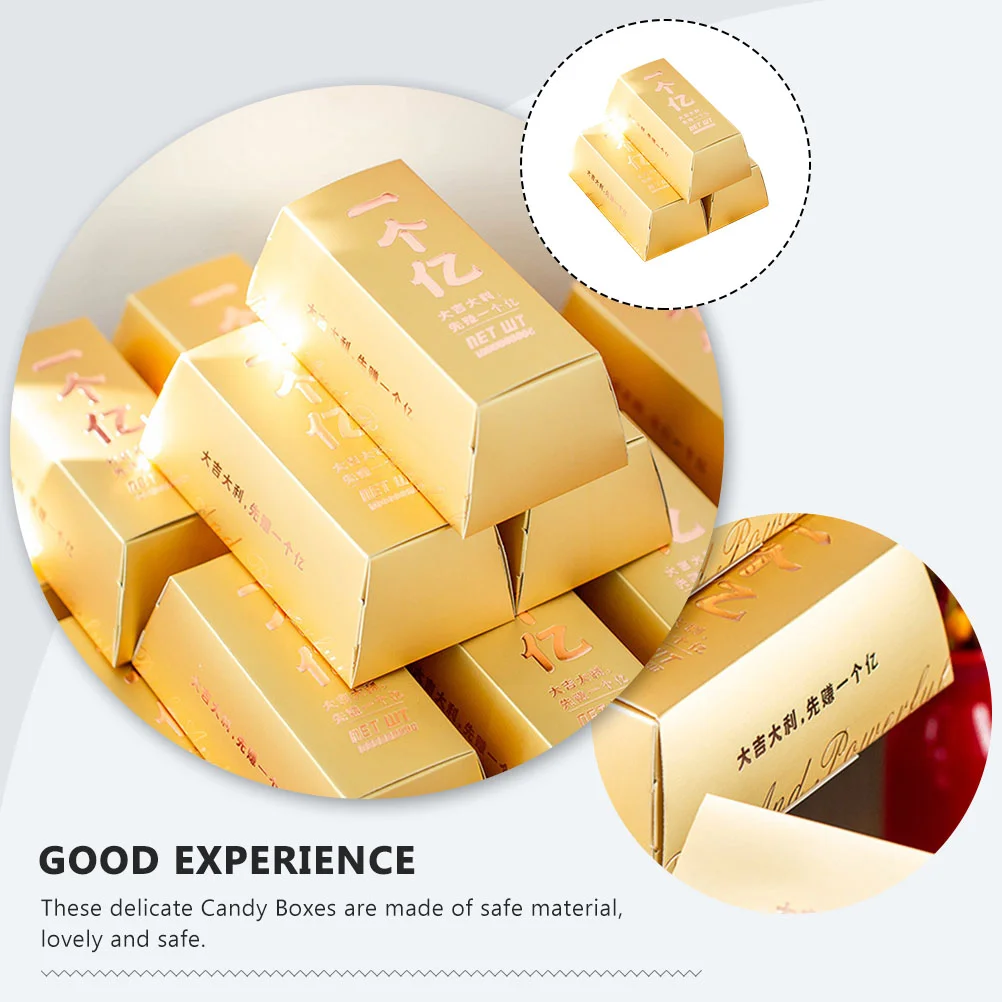 5 Pcs Gold Bar Packaging Box Biscuit Storage Containers Empty Chocolate Boxes Sugar Cookies Small Companion