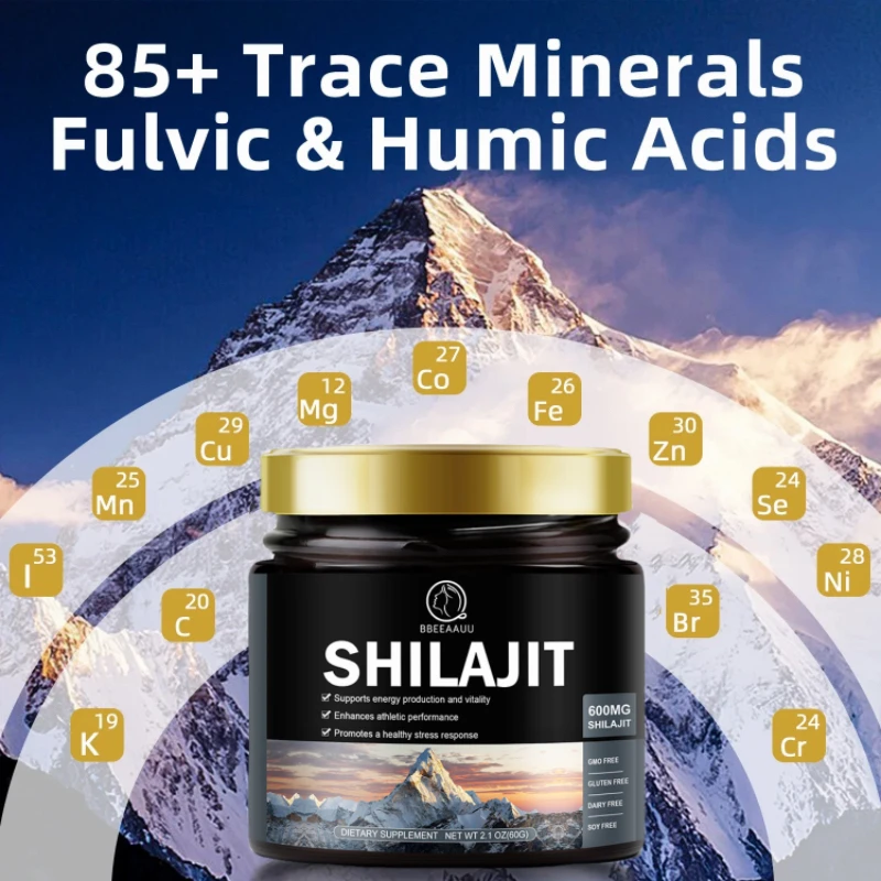 BBEEAAUU Original Shilajits Shilajit Resin with 85+Trace Minerals&Fulvic Acid for Immunity, Memory,Cognitive Abilities Health