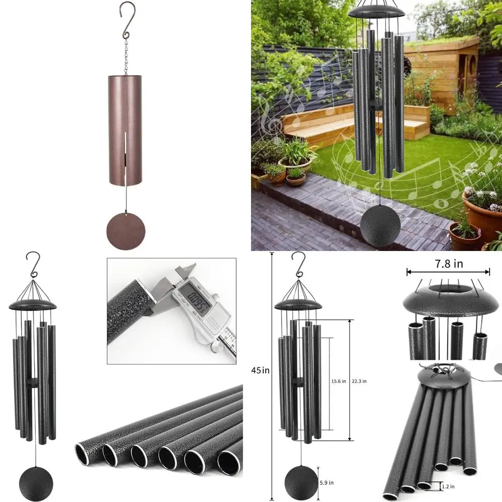 

Large 36 Inch Signature Series Bronze Fleck Cylinder Bells Chime, Premium Outdoor Wind Chimes