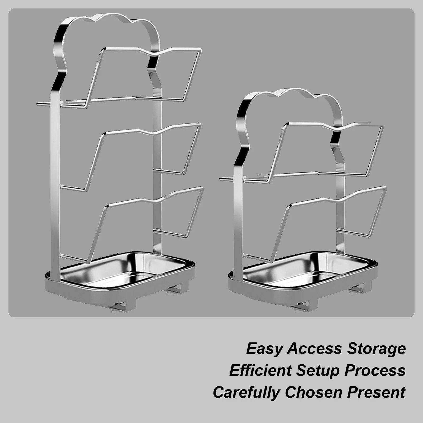 

Многослойная полка для крышки кастрюли, органайзер для крышки кастрюли из нержавеющей стали, стеллаж для хранения разделочной доски без сверления, настенная подставка для кухонной утвари