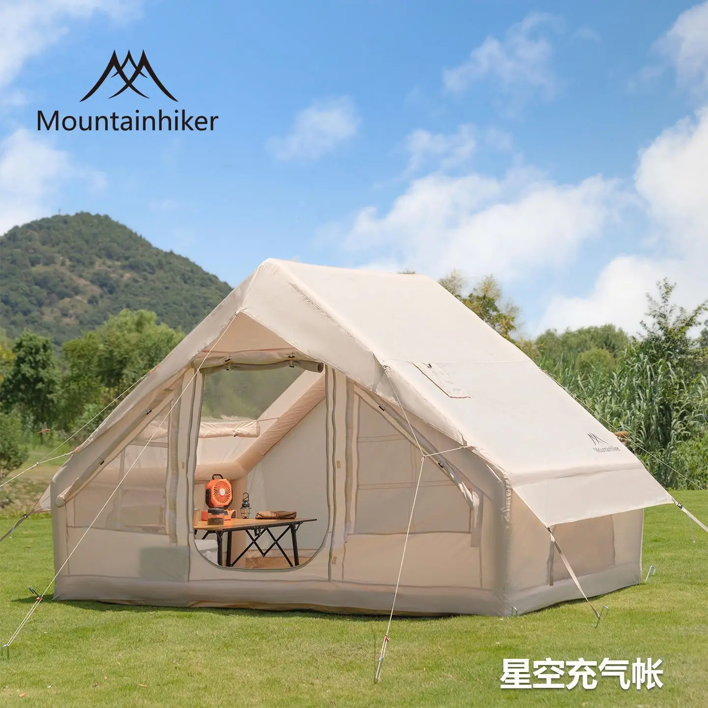 خيمة جبلية كبيرة مرصعة بالنجوم قابلة للنفخ للتخييم في الهواء الطلق خيمة إعداد سريعة 3/4P مقاومة للمطر نزهة المقصورة حديقة الصيد العائلية #2