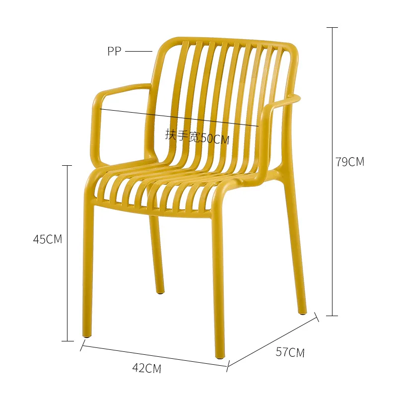 Modern Light Luxury Plastic Dining Chairs, Restaurant Home Minimalist Outdoor Leisure Chairs, Backrests, Internet Famous Chairs