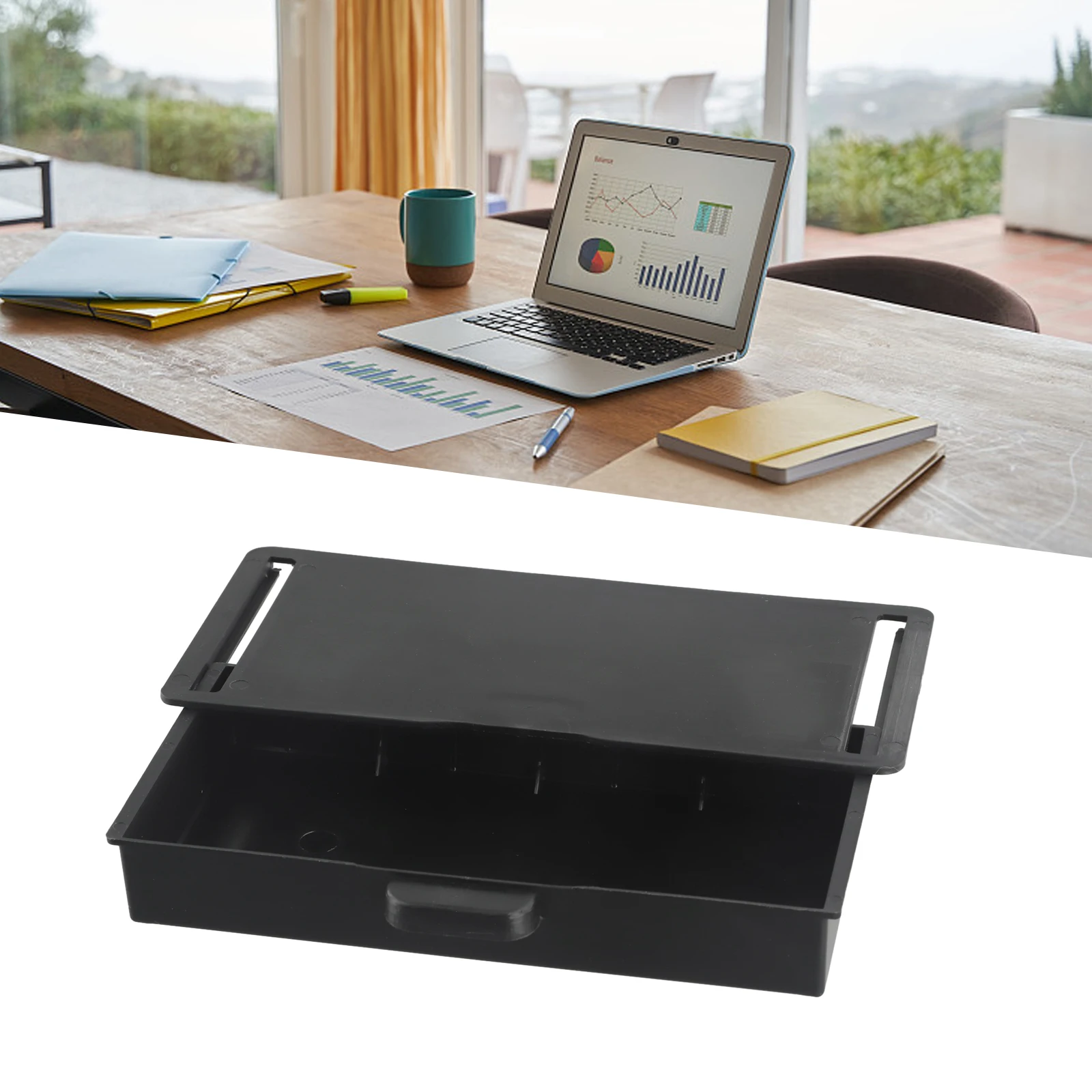 Office Under Desk Drawer Organizer Storage Box SelfAdhesive Under The Table Makeup Stationery Holder Storage Drawer Organizer