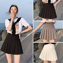 Brown Skirt Ladies 2024 Summer Clothes Women's High Waist Harajuku Korean Style Black Mini Pleated Skirt For School Girl Uniform