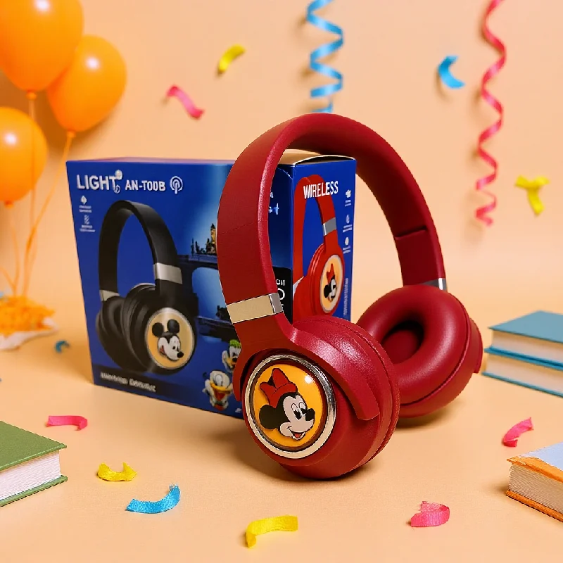 

Bluetooth-наушники Disney Cartoon, беспроводные наушники с HIFI-звуком Mickey Minnie, 360 ° Стереогарнитура для снятия стресса, детская, для дня рождения