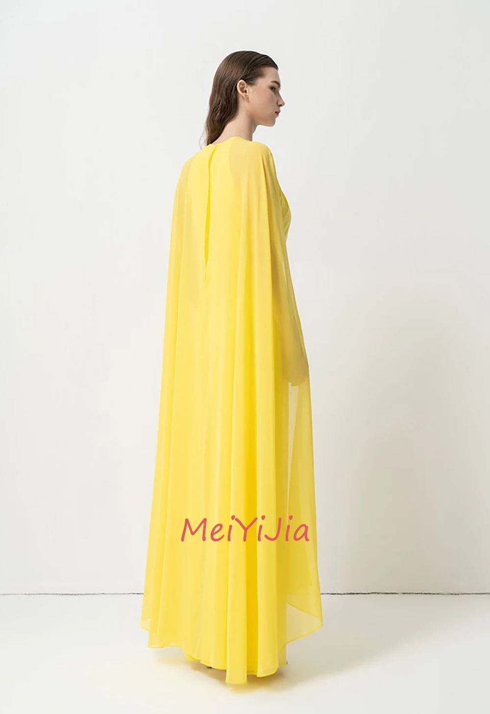 MeiYiJia O-Neck Mermaid Crepe Ruffle Tulle Sleeveless Ankle-Length Saudi Arabia Sexy Evening Birthday Club Outfits Summer 2024