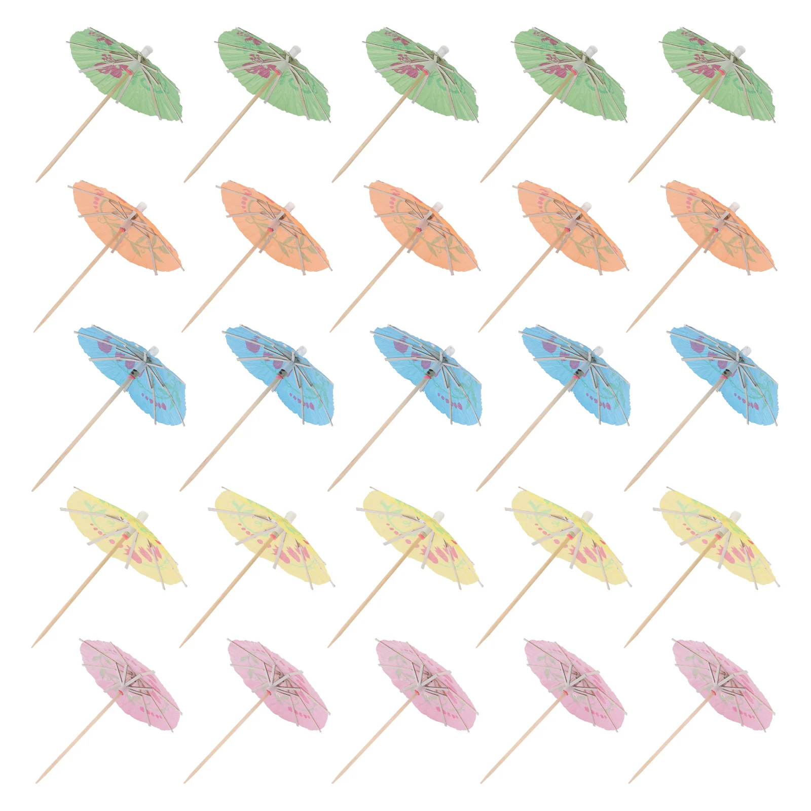 

100pcs Mini Wooden Paper Umbrella Picks For Succulent Plants Decor Micro Landscape Props Cocktail Topper Landscaping Accessories