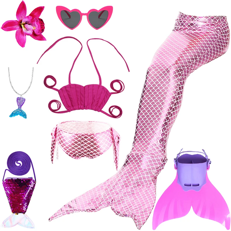 Summer 2025 Fancy Girl Mermaid Swimsuit Festival Children's Beach Vacation Swimwear Bikini Girls Diving Performance Swimsuits