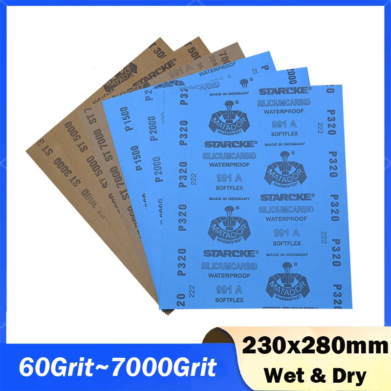 A4 230mmx280mm 60#-7000# Grit Furniture Sandpaper Automotive Sanding Paper Sheet Tool Grind Dry Wood Wet Surface Polish Abrasive