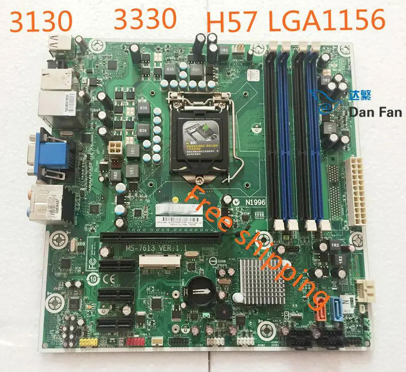 

612500-001 For HP Pro 3130 7100 Motherboard 614494-001 MS-7613 VER:1.1 LGA1156 Mainboard 100% Tested Fully Work