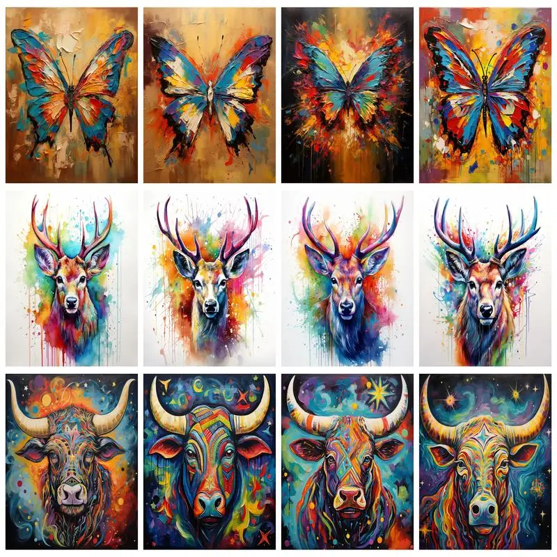 

RUOPOTY 5D DIY Animal Diamond Painting Butterfly Full Round/Square Mosaic Bedroom Decoration