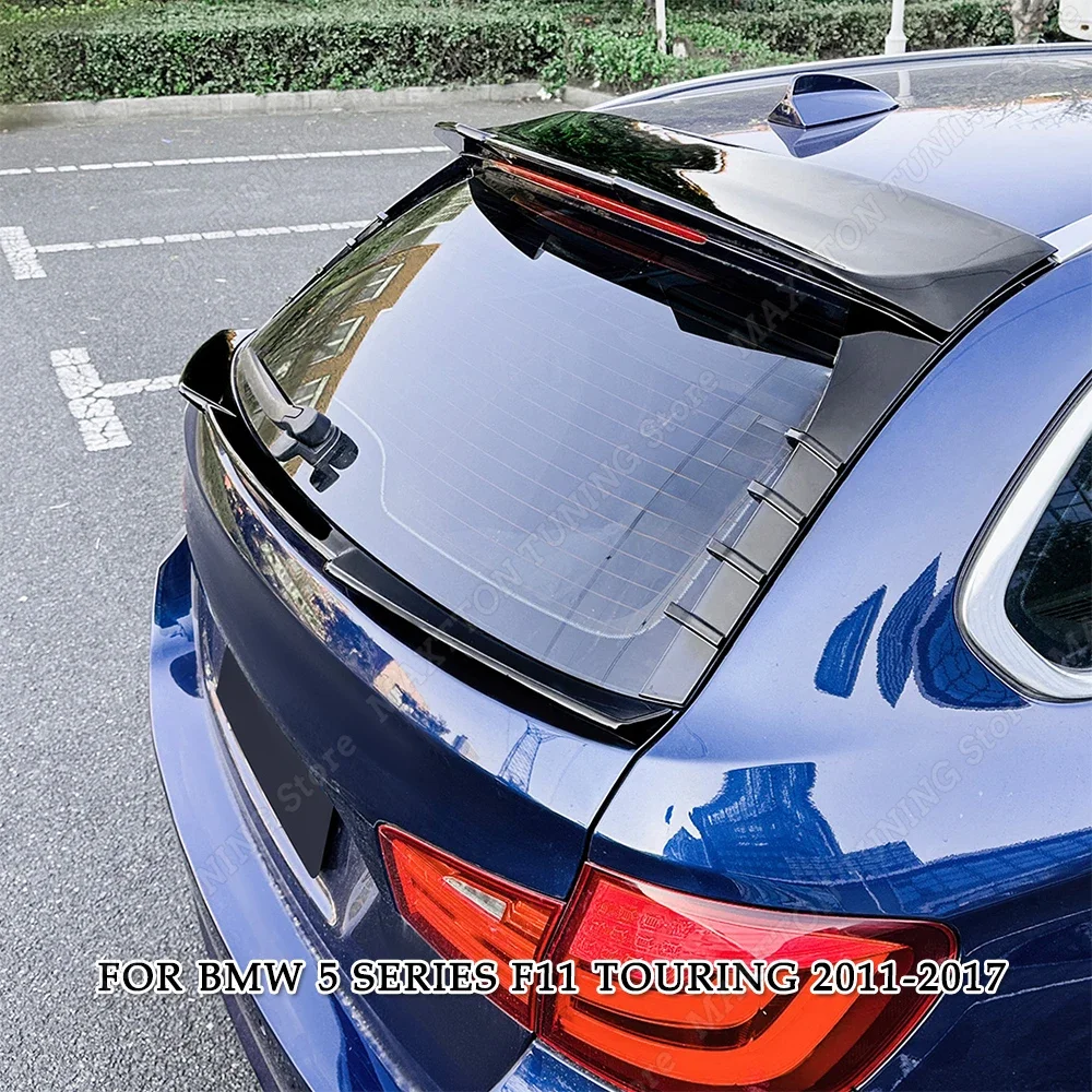 Für BMW 5er F11 Touring 2011–2017 Kofferraumdeckel Dachspoiler Heckflügel Fenster Seitenspoiler Splitter glänzend schwarz Body Kit
