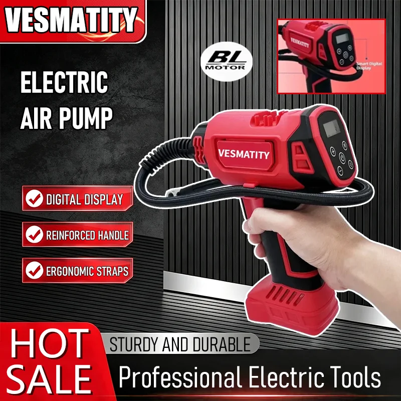 Cordless rechargeable tire inflator handheld air compressor for car bike ball inflation professional grade power tool