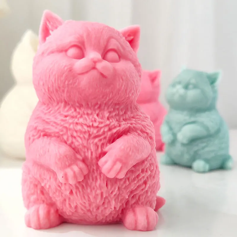 Sitting Cat Candle Soap Silicone Mold 3D Chocolate Mousse Cake Decorating Silicone Cat Mold