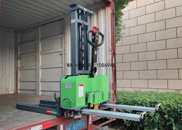 1000kg Full Electric Self Loading Lift Stacker Portable Pallet Ladder Truck Forklift